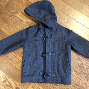 Boys dark grey, hooded coat